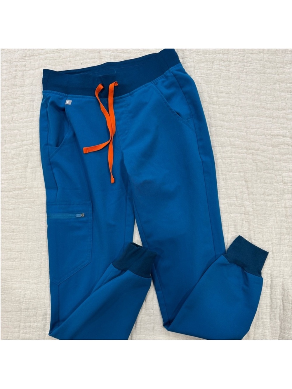 FIGS Technical Collection Jogger Scrub Pants XXS Blue Orange Drawstring scrubs